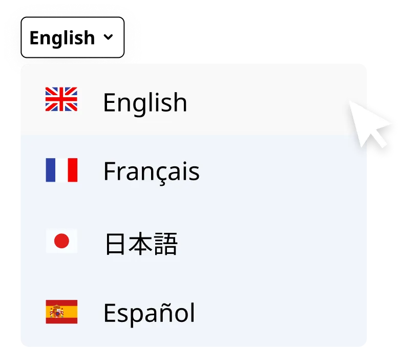 String files and helpers for multiple languages, date and currency formatting, and a simple locale switcher. Ready for RTL and region-aware content.